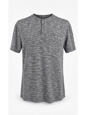 Alexander Julian Men’s Large Gray Heather Henley Polo Shirt